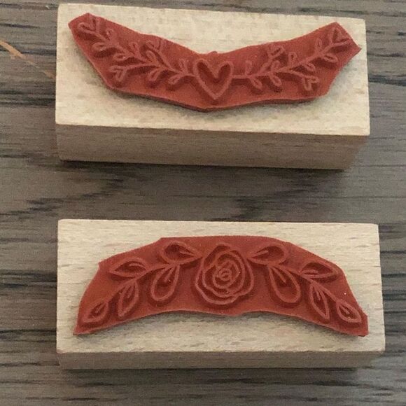 Rubber stamp Nikkidotti brand roses or heart design - Picture 4 of 7